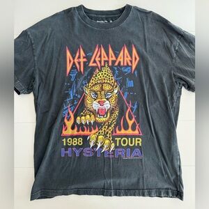 Abercrombie & Fitch Def Leppard Hysteria Tour 1988 band tee black XXL vintage